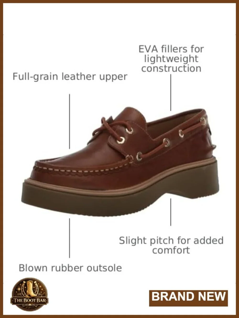 Leather Boat Shoes Flat Lace-Up Lightweight Casual